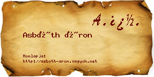 Asbóth Áron névjegykártya